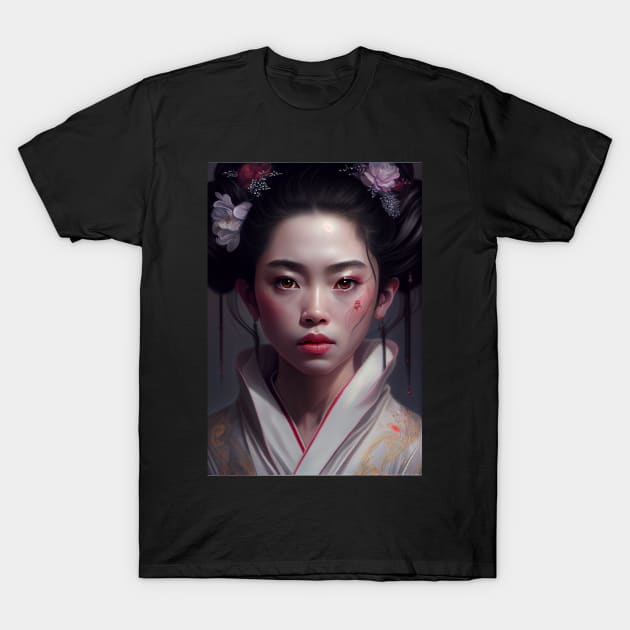Japanese Geisha In Digital Art. Gift Idea For Japan Fans 3 T-Shirt by PD-Store